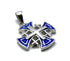 Sterling Silver Enamel Solid Jerusalem Cross Pendant